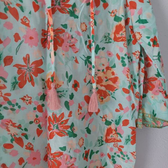 J.crew Women's Floral boho printed beach caftan size small - Picture 8 of 13